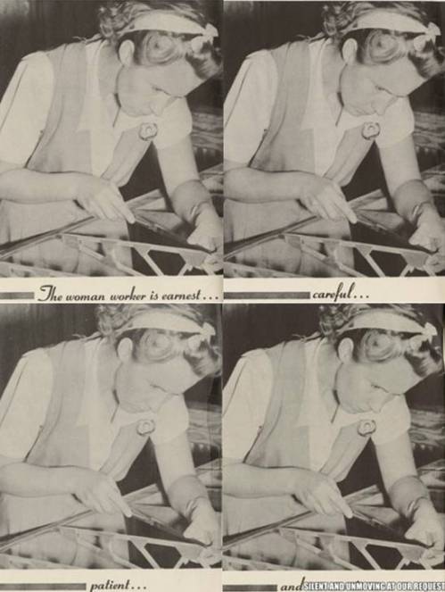 the woman worker is...