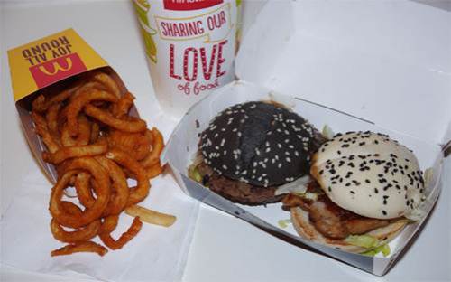 black and white burger