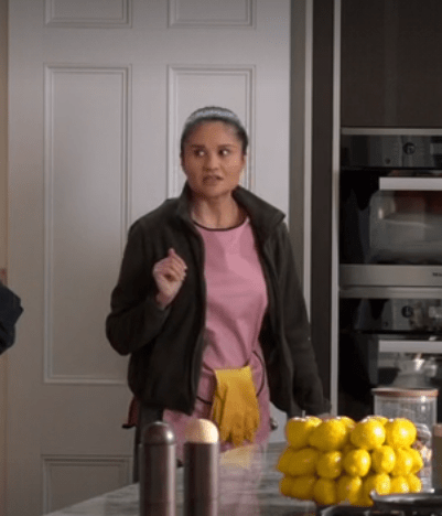 a maid looking confused